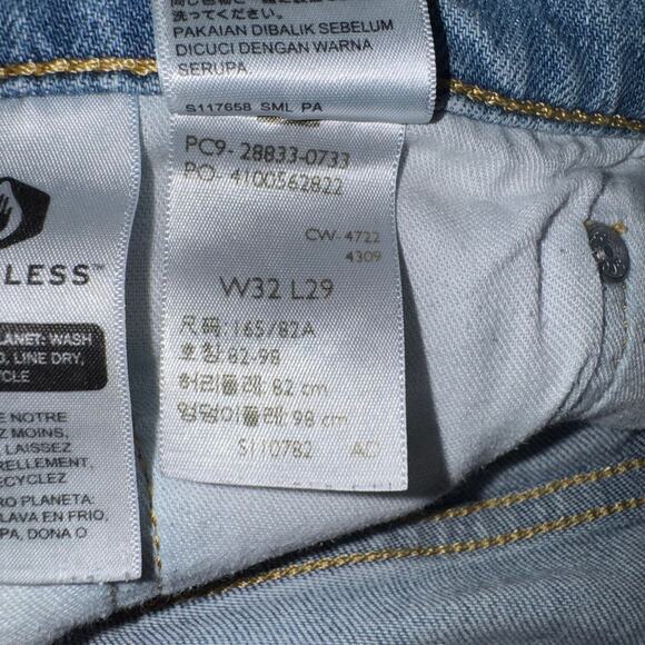 Levi’s 512 Slim Taper Jeans 32x29 Light Wash Y2K Grunge - Picture 6 of 6